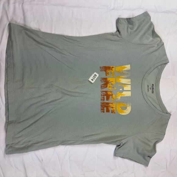 Columbia Tops - columbia small petite  green  tee euc